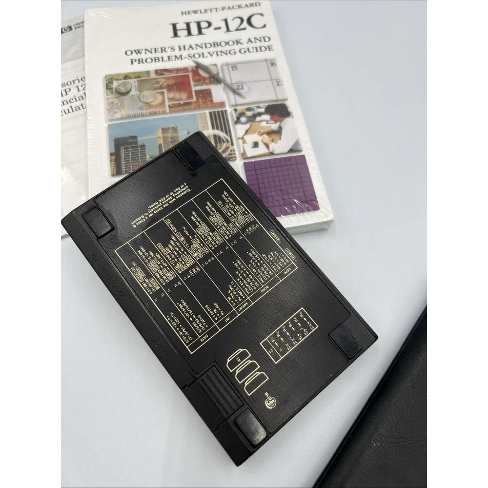 Vintage HP 12C Financial Calculator w Original Cover MADE IN USA Hewlett Packard